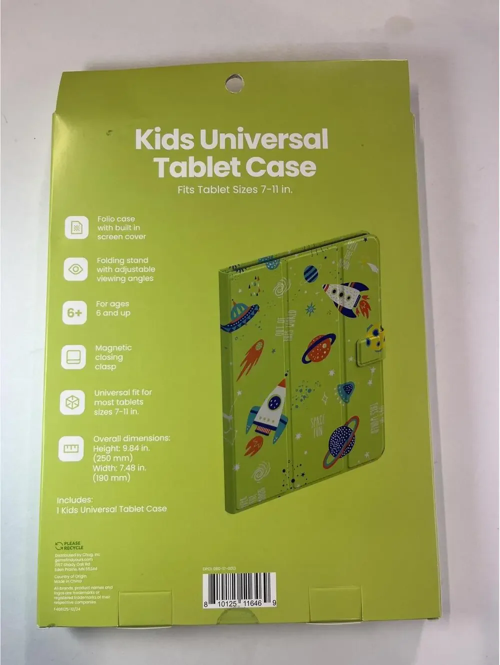 Kids Tablet Case Stylus Bundle Universal Tablet Case Rocket Space Fits 7-11 in.
